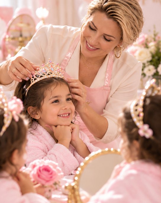 Placing a tiara on the birthday girl